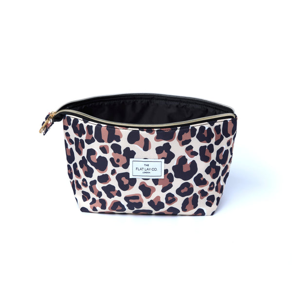 Brown Leopard Essential Makeup Pouch