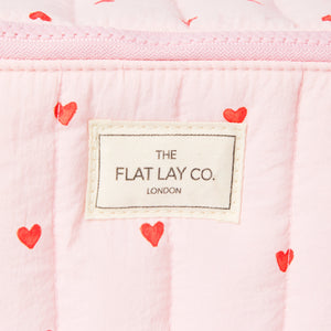 Marshmallow Flat Lay Makeup Box Bag - Sweet Pink Hearts