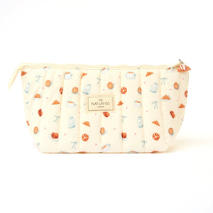 Padded Essential Makeup Pouch - Coffee Shop