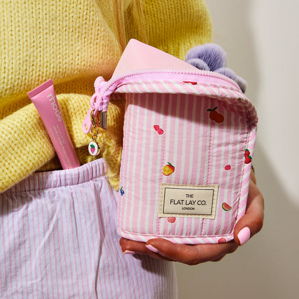 Padded Standing Makeup Brush Case - Frutas