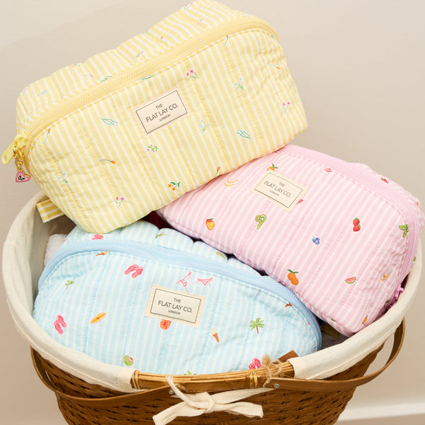 Marshmallow Flat Lay Makeup Box Bag - Flora
