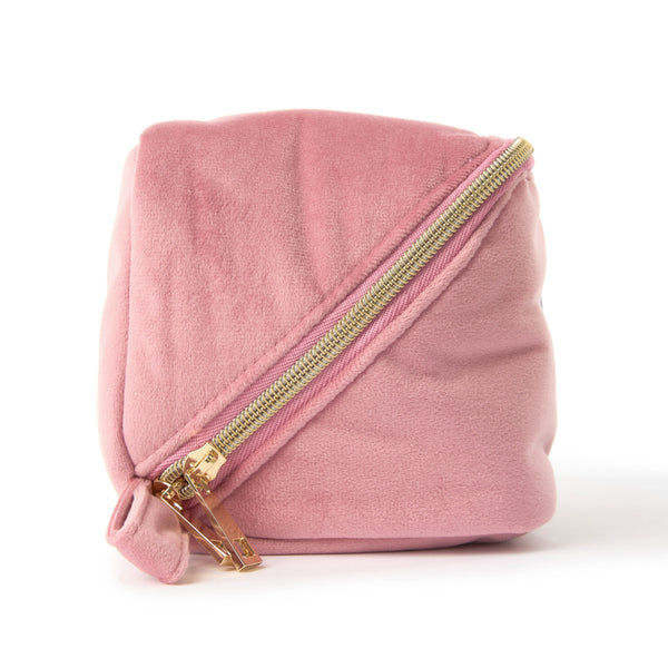 Flat Lay Makeup Box Bag - Pink Velvet