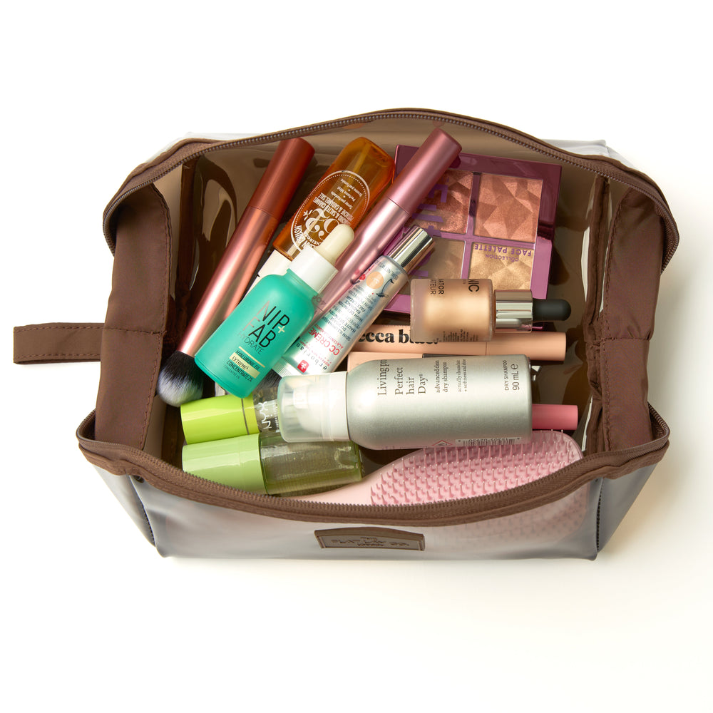 Jelly Flat Lay Makeup Box Bag - Espresso