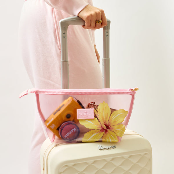 Jelly Essential Makeup Pouch - Yellow Hibiscus