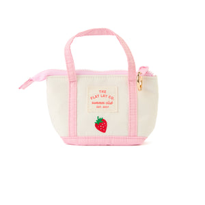 Mini Keyring Tote - Strawberries & Cream