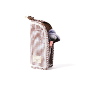 Marshmallow Box Bag & Brush Case Bundle - Mocha Gingham