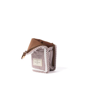 Standing Makeup Brush Case - Mocha Gingham