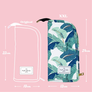 XXL Standing Makeup Brush Case - Tropical Leaves