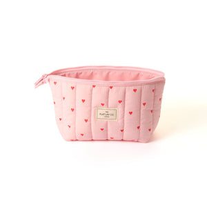 Padded Essential Makeup Pouch - Sweet Pink Hearts