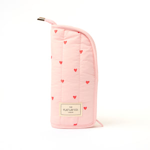 Marshmallow Box Bag & Brush Case Bundle - Sweet Pink Hearts