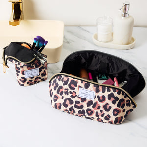 Standing Makeup Brush Case - Leopard Print