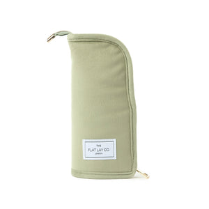 Standing Makeup Brush Case - Sage Green Velvet