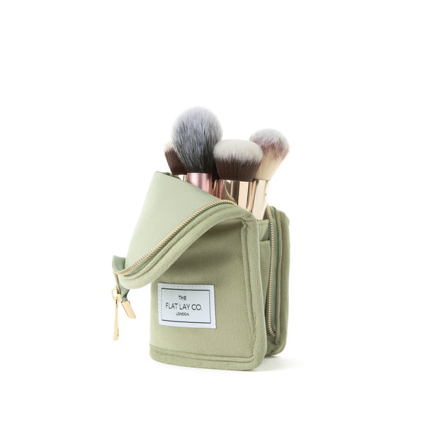 Box Bag & Brush Case Bundle - Sage Green Velvet