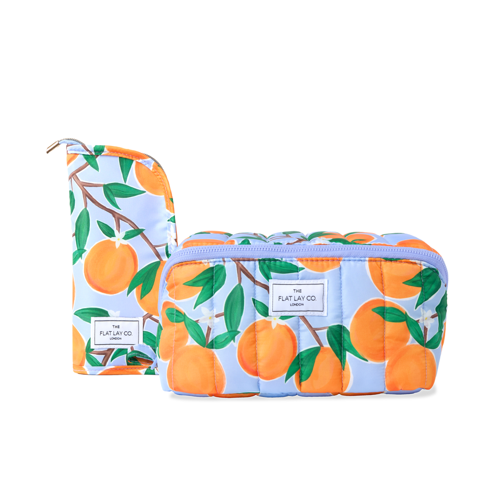 Marshmallow Box Bag & Brush Case Bundle - Mediterranean Oranges