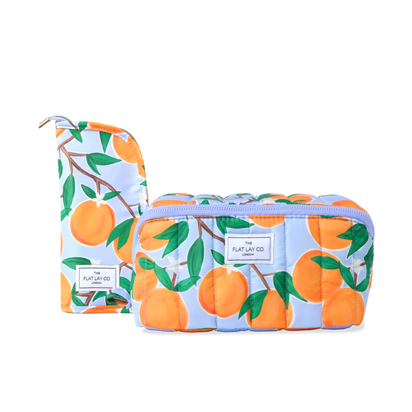 Marshmallow Box Bag & Brush Case Bundle - Mediterranean Oranges