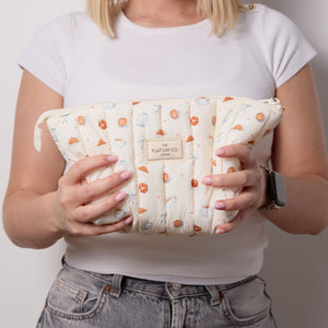 Padded Essential Makeup Pouch - Coffee Shop