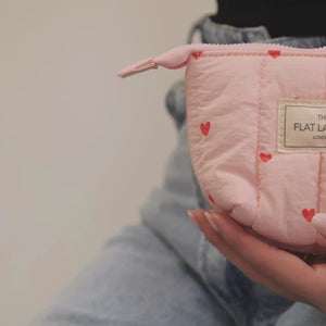 Mini Keyring Pouch - Sweet Pink Hearts